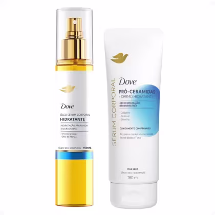 Imagem do produto Kit Dove Hidratante Pró-Ceramidas: Óleo Sérum Deo Corporal 150ml e Sérum Deo Hidratante 180ml