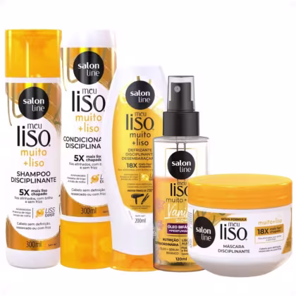 Imagem do produto Kit Salon Line Meu Liso Muito + Liso: Shampoo, Condicionador, Máscara 300g, Defrizante e Óleo Bifásico 120ml