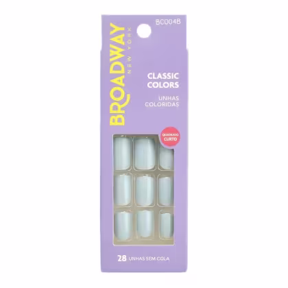 Imagem do produto Unhas Postiças Broadway Kiss Ny Classic Colors Quadrado Curto Lipstick Bco04b