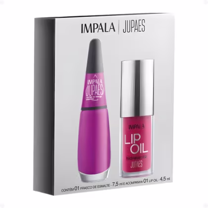 Imagem do produto Kit Impala Ju Paes Virando O Jogo Cartas Na Manga: 1 Esmalte Cremoso e 1 Lip Oil Hidratante