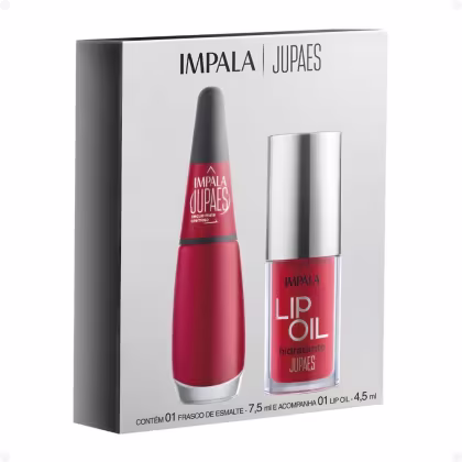 Imagem do produto Kit Impala Ju Paes Virando O Jogo Xeque-Mate: 1 Esmalte Cremoso e 1 Lip Oil Hidratante