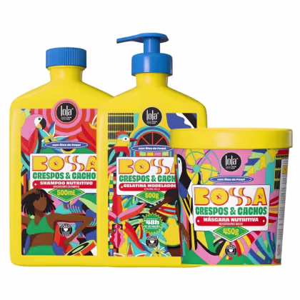 Imagem do produto Kit Lola Bossa Crespos e Cachos: Shampoo 500ml, Máscara 450g e Gelatina Capilar 500g