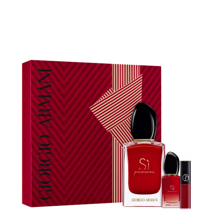 Imagem do produto Conjunto Sì Passione Giorgio Armani Feminino - Eau de Parfum 50ml + Miniatura 7ml + 402 Batom