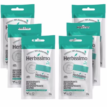 Imagem do produto Kit Herbíssimo Refil Neutro: 6 Desodorantes Cremes Antiperspirantes 45g