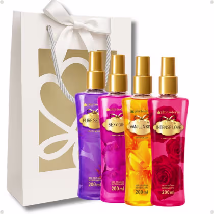 Imagem do produto Kit Presente Phytoderm Deo Colônia: Intense Love, Sexy Girl, Pure Secret e Vanilla Kiss 200ml