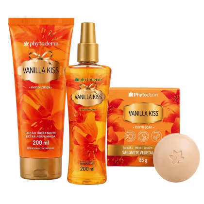 Imagem do produto Kit Phytoderm Vanilla Kiss: Deo Colônia, Loção Hidratante 200ml e 1 Sabonete Vegetal 85g