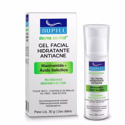 Imagem do produto Gel Facial Hidratante Antiacne Nupill Derme Control Niacinamida e Ácido Salicílico 30g