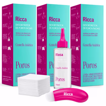 Imagem do produto Kit Ricca: 3 Desobstrutor De Poros Faciais Ricca Centella Asiática