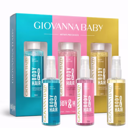 Imagem do produto Kit Giovanna Baby Mini Body Splash Metais Preciosos Body & Hair: Turquoise, Rosé & Gold 100ml