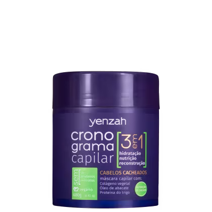 Imagem do produto Yenzah Cronograma Capilar 3 em 1 Cabelos Cacheados - Máscara Capilar 480g