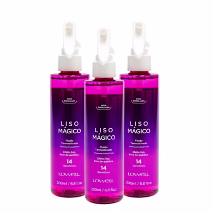 Imagem do produto Lowell Keeping Liss Liso Mágico Kit 3 Spray Termoativo 200ml