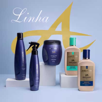 Imagem do produto Aneethun Linha A Kit 3 Creme de Silicone Cachos 250ml