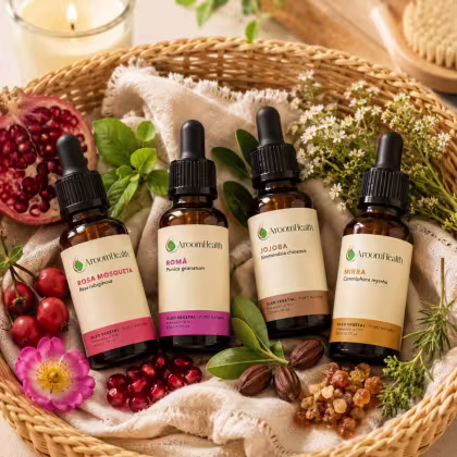 Imagem do produto Kit de óleos vegetais puro natural – Rosa Mosqueta , Mirra e Romã – 30 ml cada