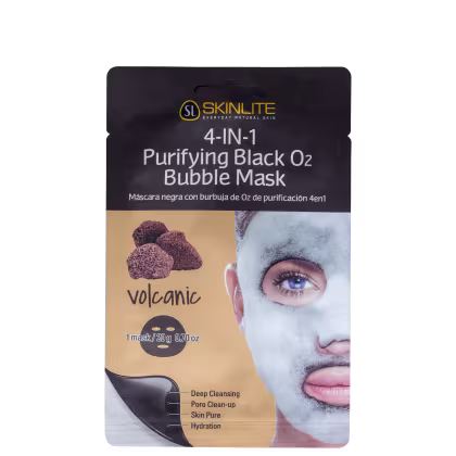 Imagem do produto Skinlite Vulcânica 4 em 1 Purificante Preta com Bolhas de Oxigênio - Máscara Facial 23g 