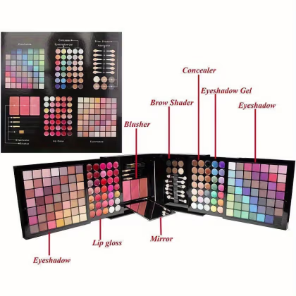 Imagem do produto Kit de Maquiagem 177 Cores Corretivos, Pincéis, Paleta Espelho 177 PÇS