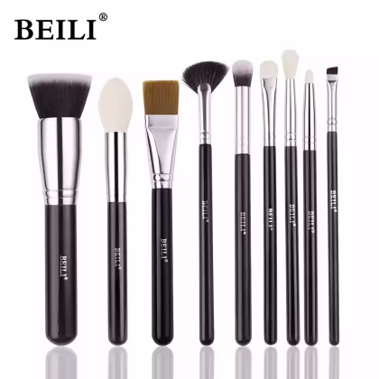 Imagem do produto KIT Pincéis de Maquiagem Profissional BEILI Blush e Sombra B-9PCS