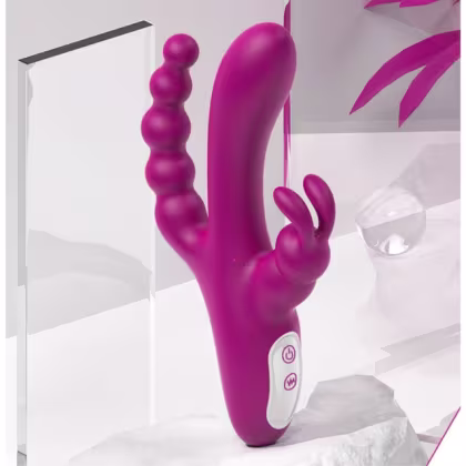 Imagem do produto Joker S-Hande Vibrador Triplo Rabbit Clitóris Ponto G Estimulo Anal 9 Intensidades 21cm x 11cm Recarregável em Silicone