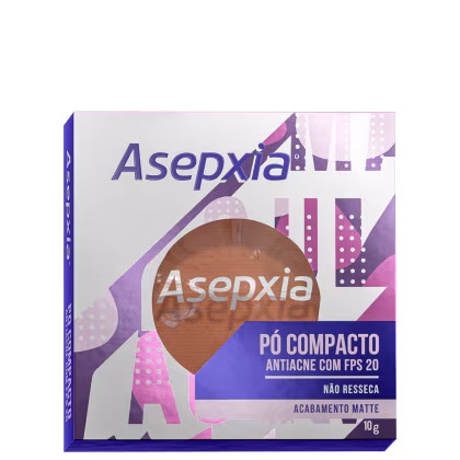 Imagem do produto Asepxia Antiacne FPS 20 Bege Marrom - Pó Compacto 10g