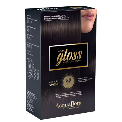 Imagem do produto Acquaflora Hidra Gloss 5.0 Castanho Claro - Coloração Permanente 177g