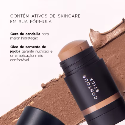 Imagem do produto Kit Océane Edition Mini Blush Cloudy Pink Stick Contorno Marrom Claro e Esponja de Maquiagem (3 produtos)