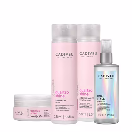 Imagem do produto Kit Cadiveu Professional Quartzo Shine Home Care e Supreme Final Style Oil (4 produtos)