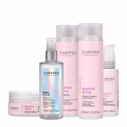 Imagem do produto Kit Cadiveu Professional Quartzo Shine Home Care Total e Supreme Final Style Oil (5 produtos)