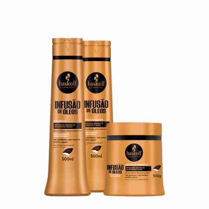 Imagem do produto Kit Haskell Infusão de Óleos Shampoo Condicionador e Máscara G (3 produtos)