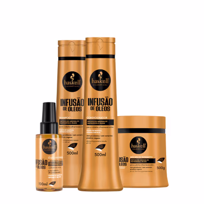 Imagem do produto Kit Haskell Infusão de Óleos Shampoo Condicionador Máscara e Óleo G (4 produtos)