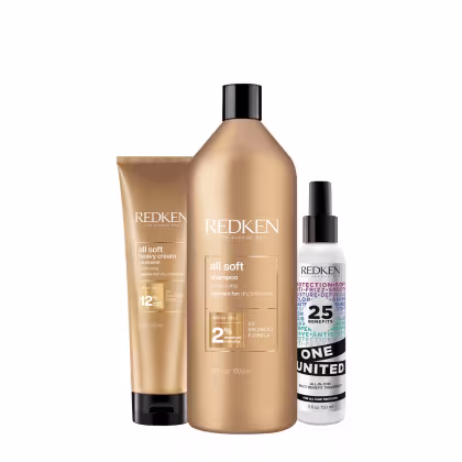 Imagem do produto Kit Redken All Soft One United Shampoo Máscara e Leave-in (3 produtos)