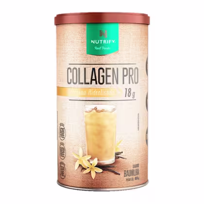 Suplemento Alimentar em Pó Nutrify Collagen Pro Colágeno Hidrolisado 18g Baunilha 450g.