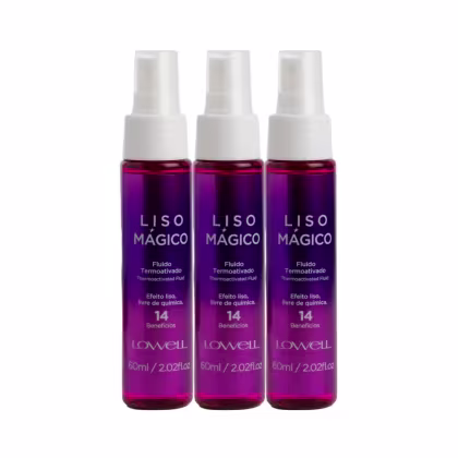 Imagem do produto Lowell Liso Magico Kit 3 Efeito Fluido Termoativado 60ml