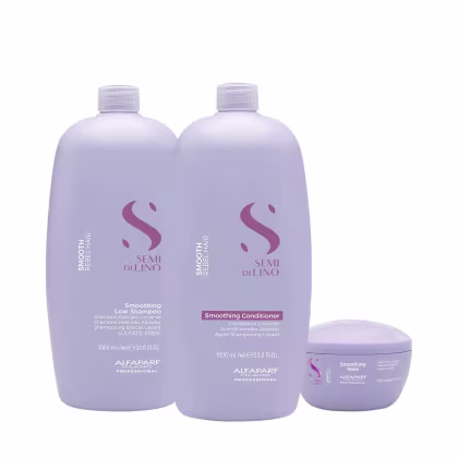 Imagem do produto Kit Alfaparf Semi di Lino Smooth - Cuidado Profissional Anti-Frizz (3 produtos)