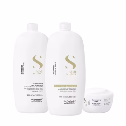 Imagem do produto Kit Alfaparf Semi di Lino Diamond Illuminating - Maciez e Tratamento Diário (3 Produtos)