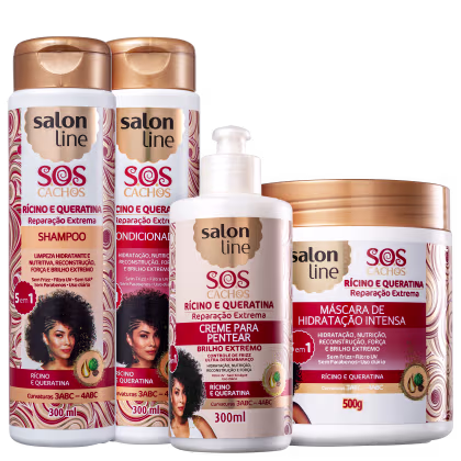 Imagem do produto Kit Salon Line S.O.S Cachos Rícino e Queratina Plus (4 Produtos)
