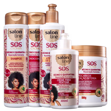 Imagem do produto Kit Salon Line S.O.S Cachos Rícino e Queratina Full (5 Produtos)