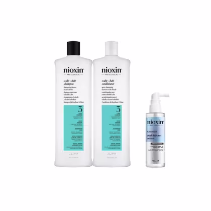 Kit Nioxin Volume Thinning Sistema 3 + Anti-Hair Loss, 3 produtos.