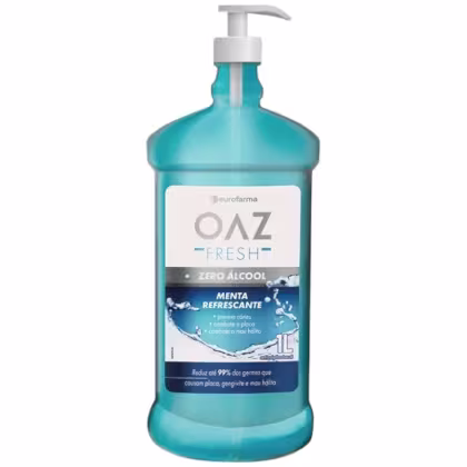 Imagem do produto Eurofarma OAZ Fresh Menta Zero Álcool - Enxaguante Bucal 1L