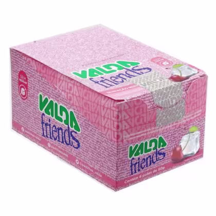 Imagem do produto Pastilhas Valda Friends Sabor Ice Cherry Display Com 6 Potes de 50g Cada