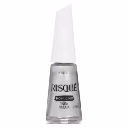 Imagem do produto Esmalte Risqué Metálico Prata na Lata 8ml