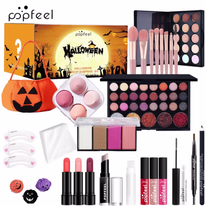 Imagem do produto Kit de Maquiagem POPFEEL Halloween Batom, Sobra, Blush 4