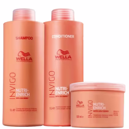 Imagem do produto KIT SHAMPOO CONDICIONADOR E MÁSCARA WELLA NUTRI ENRICH INVIGO
