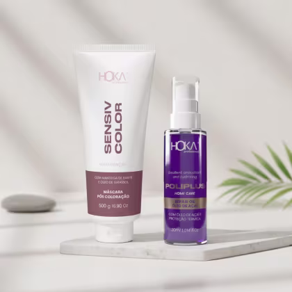 Imagem do produto Máscara Sensiv Color Pós Coloração 470g + Óleo De Açaí Reparador De Pontas 30ml Hoka