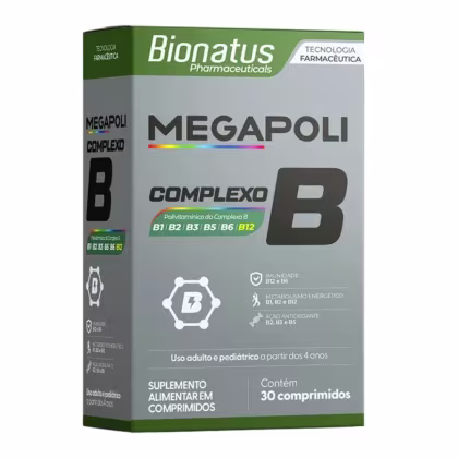 Imagem do produto Suplemento Alimentar Megapoli Complexo B Bionatus 30 Comprimidos