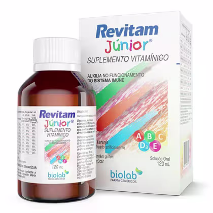 Imagem do produto Suplemento Vitamínico Revitam Júnior Sabor Laranja 120ml