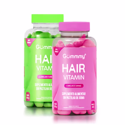 Imagem do produto Combo Gummy Hair Vitamin Cabelos E Unhas Maça Verde + Trutii Frutti 2 Potes