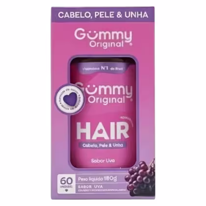 Imagem do produto Suplemento Alimentar Gummy Hair Cabelo Pele E Unha Sabor Uva 60 Gomas
