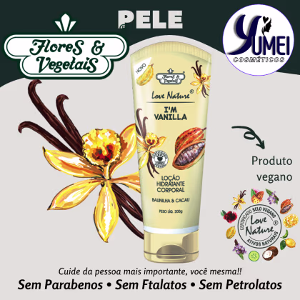 Imagem do produto Loção Hidratante Corporal Baunilha e Cacau Love Nature® Flores e Vegetais 200g