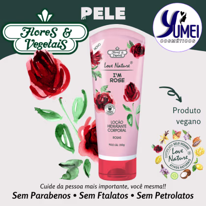 Imagem do produto Loção Hidratante Corporal Rosas Love Nature® Flores e Vegetais 200g