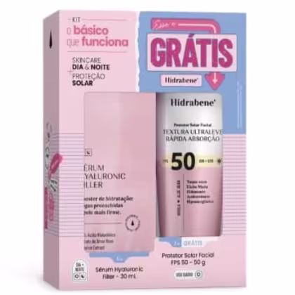 Imagem do produto Kit Hidrabene - Sérum Hyaluronic Filler 30ml + Protetor Solar FPS50 50g