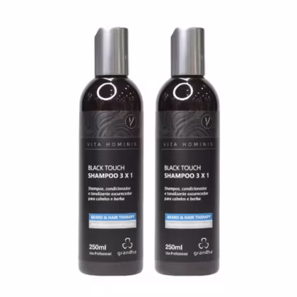 Imagem do produto 2 Shampoo Tonalizante Vita Hominis Black Touch3x1 250ml cada